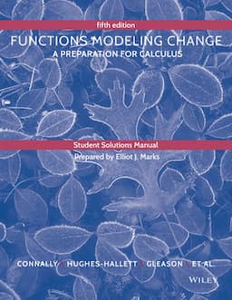 Student Solutions Manual to accompany Functions Modeling Change, 5th Edition