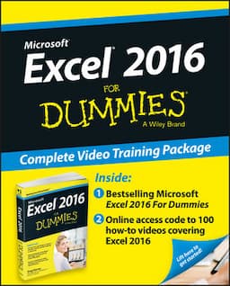 Excel 2016 For Dummies Book + Online Videos Bundle