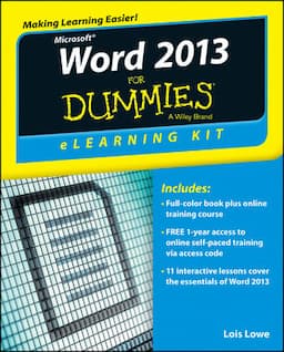 Word 2013 eLearning Kit For Dummies